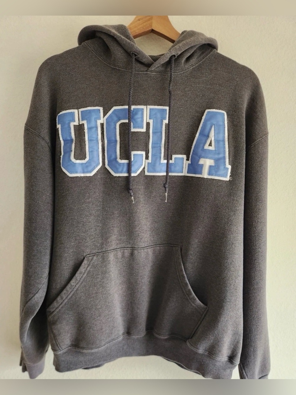 Men's Gray UCLA Hoodie Sweatshirt with Light Blue Lettering